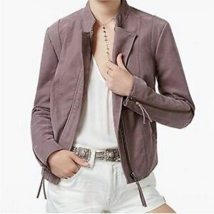 Free People Dusty Purple Leather Jacket